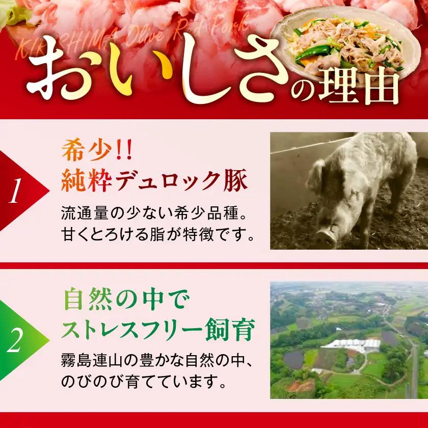 「霧島オリーブ赤豚」こま切れ1.6kg(小分け真空パック)〔AA-J8-001〕_(都城市) 