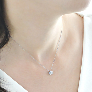6-7 ネックレス PT900 プラチナ ダイヤモンド ブルーダイヤ 0.26ct フラワーモチーフ リバーシブル ペンダント 伏せ込み 裏 ダイヤ【f171-pt-2】 ALPAZ004