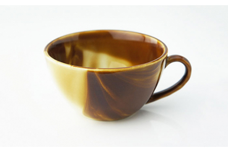 【美濃焼】Marble スープカップ 2個セット （ブラウン・パープル）【佐橋製陶所】≪土岐市≫ 食器 マグカップ コップ ペア マーブル 夫婦 新生活 かわいい おしゃれ カラフル 茶色 紫 美濃焼