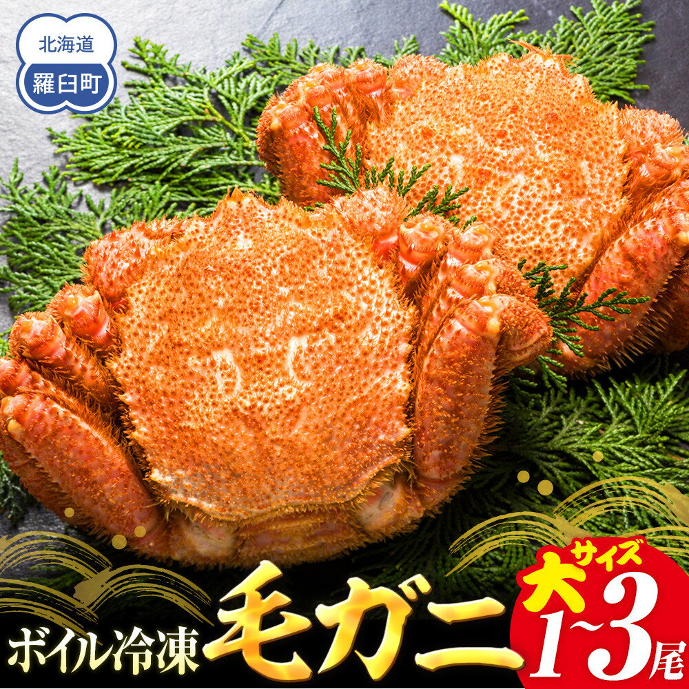【ふるさと納税】【先行予約/2026年4月発送開始】2026年産　ボイル冷凍毛ガニ　大1尾～大3尾（600～650g） | 蟹 魚介類 水産 食品 人気 おすすめ 送料無料