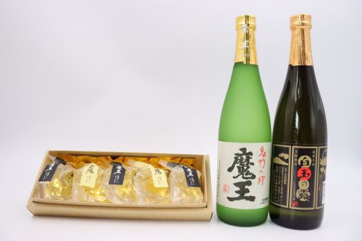 【ふるさと納税】No.1271-2【期間限定】白玉醸造　魔王・白玉の露（4合瓶）と焼酎ゼリーのセット