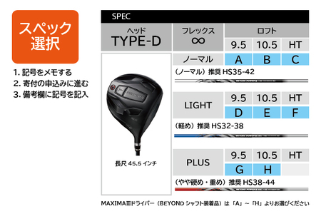 リョーマドライバー 「MAXIMA Ⅲ TYPE-D」 ビヨンドパワーシャフト RYOMA GOLF ゴルフクラブ