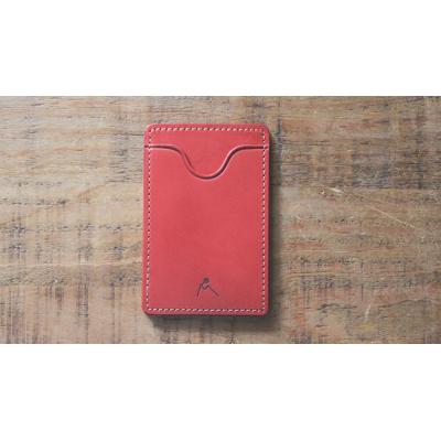 ふるさと納税 栃木市 【minca】栃木レザーのタテ型パスケース 定期入れ パスホルダー01/レッド　694