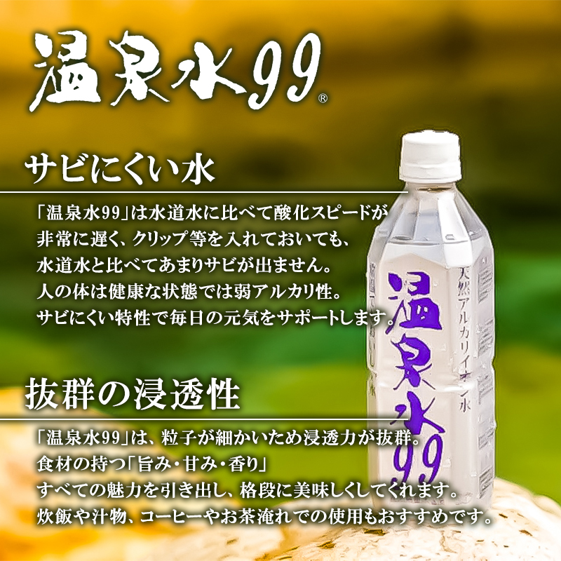 D4-0841／飲む温泉水/温泉水99（500ml×60本）