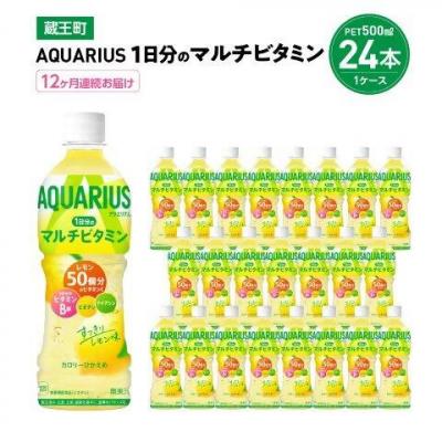 ふるさと納税 蔵王町 【12か月連続お届け】アクエリアス1日分のマルチビタミン　500ml×24本【04301-0689】