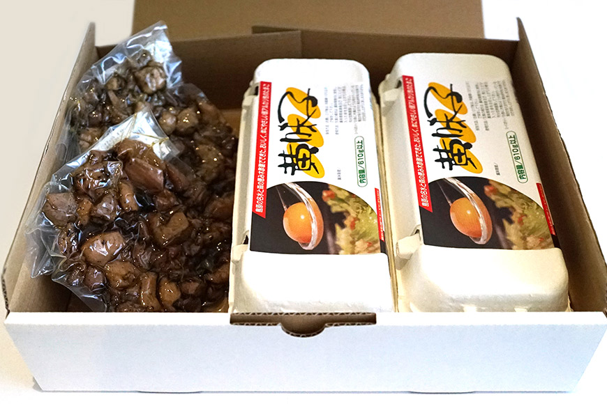 AE138 島原のたまご 黄味子Ｃセット(卵10個入×2パック,やきとり塩焼き・タレ焼き(180g)×各1)　_イメージ2