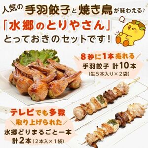 メディアで話題★2年連続グルメ大賞受賞!手羽餃子10本＆水郷どりまるごと一本(2本入)【配送不可地域：離島】【1395313】