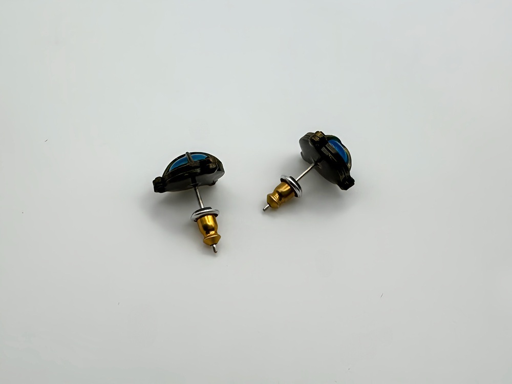 Steampunk スチームパンク 船舶ライト ピアス 【オレンジ】