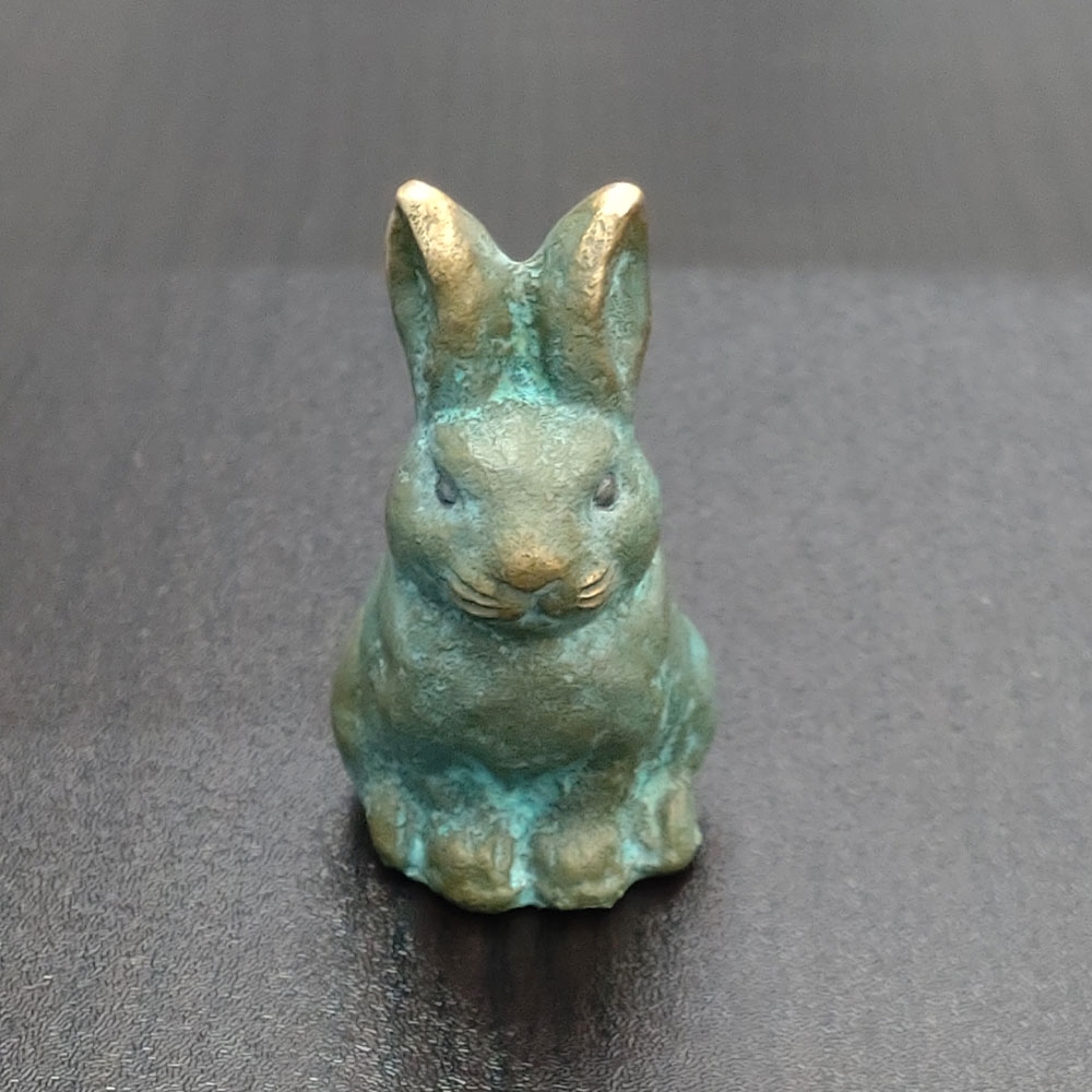 【香川県伝統的工芸品】青銅製 うさぎ(ブルー)