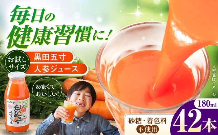 
            毎日!黒田五寸人参ジュース180ml　42本セット　長崎県/有限会社シュシュ [42AEAA005]
          