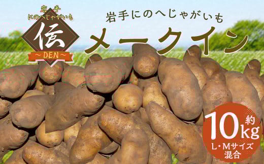 【厳選品】岩手にのへじゃがいも「伝」メークイン （L・Mサイズ）10kg 【2025年9月中旬から2026年2月下旬発送予定】／ジャガイモ じゃがいも 芋 イモ 野菜 お取り寄せ 産地直送