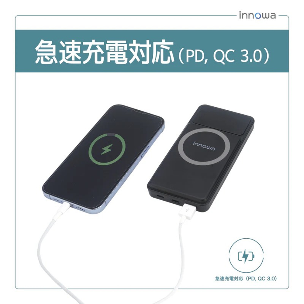 〈innowa〉2in1 マグネット式ワイヤレス充電セット