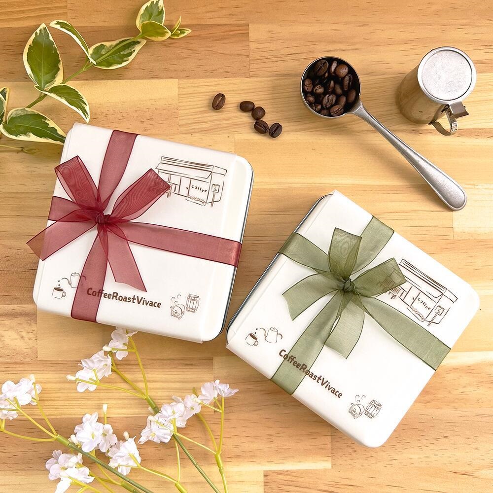 CoffeeRoastVivace コーヒー屋さんの手作りクッキー缶 　7種類・全28個入り ×　2缶（ボルドー、モスグリーン）セット