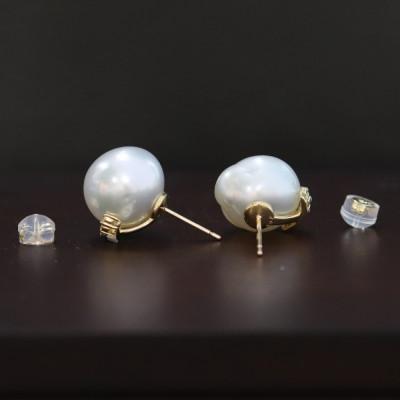 ふるさと納税 山梨市 K18白蝶真珠バロックピアス【12mm】 |  | 02