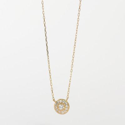 ふるさと納税 大津市 【18金 ラボダイヤネックレス 0.093ct】40cm メレデザインペンダント 大人アクセ K18 |  | 02