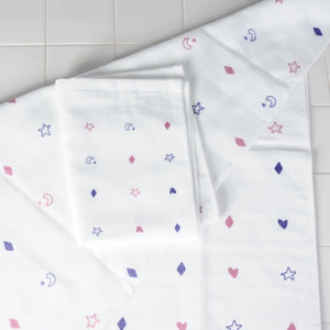 松藤テリー　MatsuFujiガーゼ　リボーン・ザ・プリント（星）バスタオル4枚（009_5196）