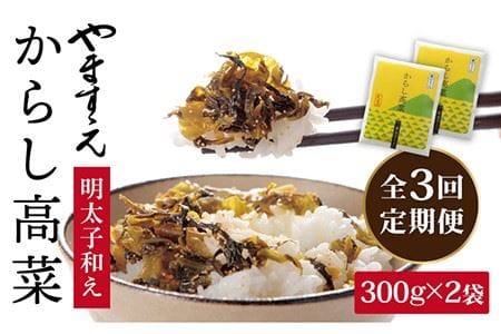 【全3回定期便】明太子入り からし高菜 600g （300g × 2袋） 糸島市 / やますえ [AKA056] 辛子高菜 辛子高菜 辛子高菜 辛子高菜 辛子高菜 辛子高菜 辛子高菜 