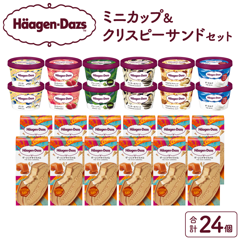 ハーゲンダッツ『ミニカップ(12個)＆クリスピーサンド(12個)セット』アイスクリーム アイス スイーツ デザート_H0016-135