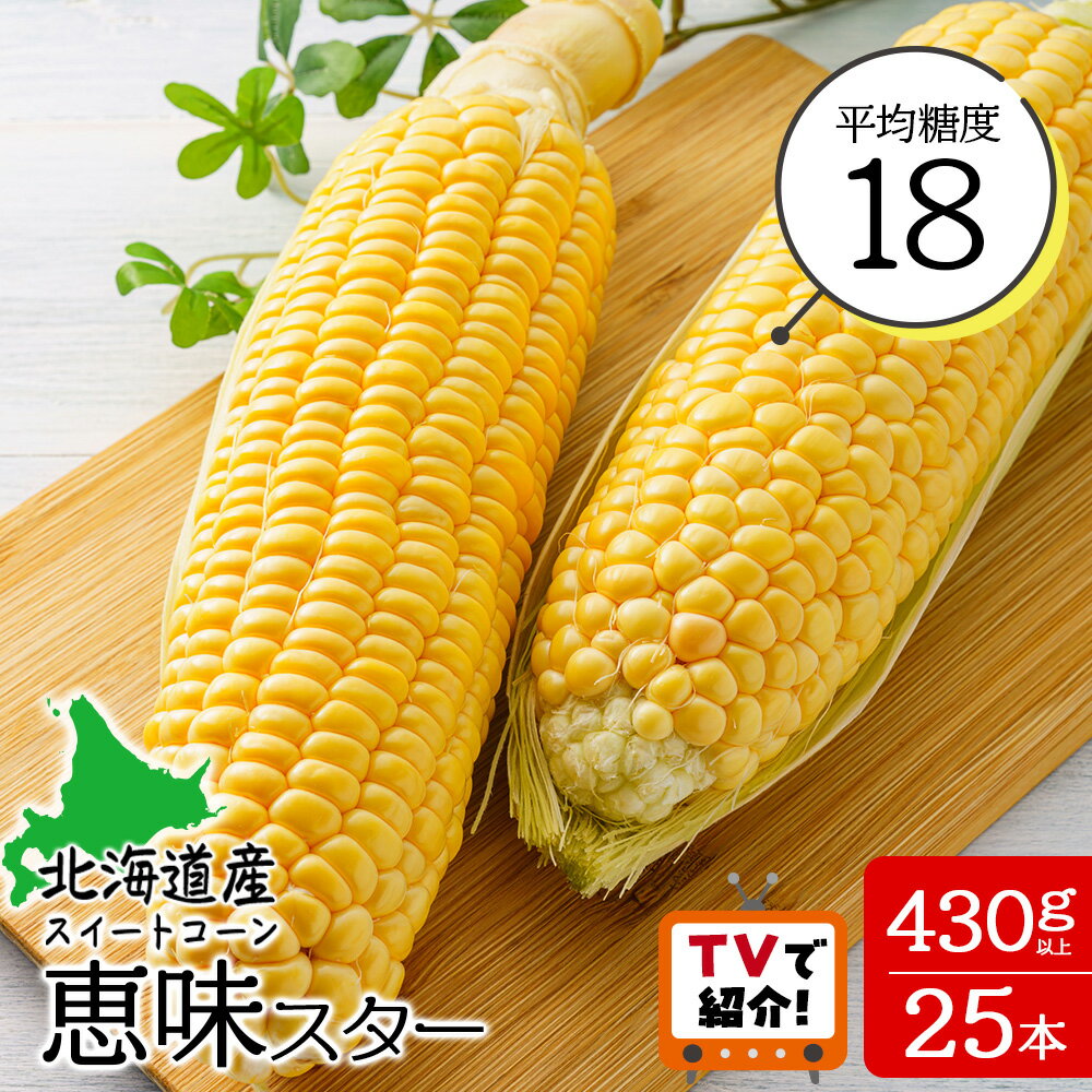 【ふるさと納税】【先行予約】＜フジテレビ『どっちのふるさと？』で紹介＞北海道 千歳産 とうもろこし 2Lサイズ 25本 恵味スター野菜 トウモロコシ 甘い 旬 夏 BBQ ＜ファーム安澤＞ 甘い とうきび 北海道産 大粒【北海道千歳市】ギフト ふるさと納税