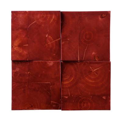 ふるさと納税 府中市 【壁面装飾】RadialSquare 瓦 [弁柄 Bengala (レッド)]