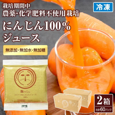 【ふるさと納税】人参100%の無添加にんじんジュース 2箱(合計60パック) 栽培期間中農薬化学肥料不使用のニンジン【配送不可地域：離島】【1624535】