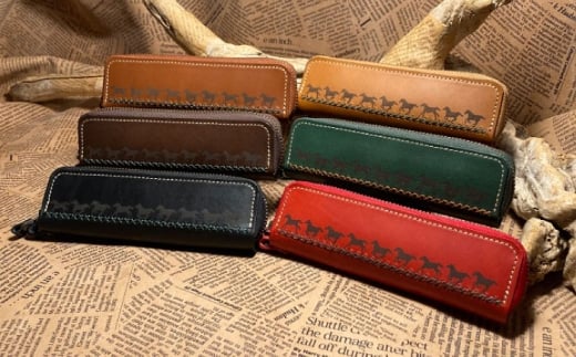 馬九いくラウンドファスナーペンケース(グリーン)　栗東市 / 株式会社ブルズエフ [BIAU270]