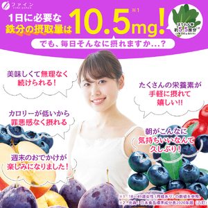 【ファイン】ゼリーdeサプリ まいにち果物+鉄 × 5個セット ｜ サプリメントゼリー ゼリー サプリメント 果物 くだもの 栄養 ブルーベリー 兵庫県 上郡町