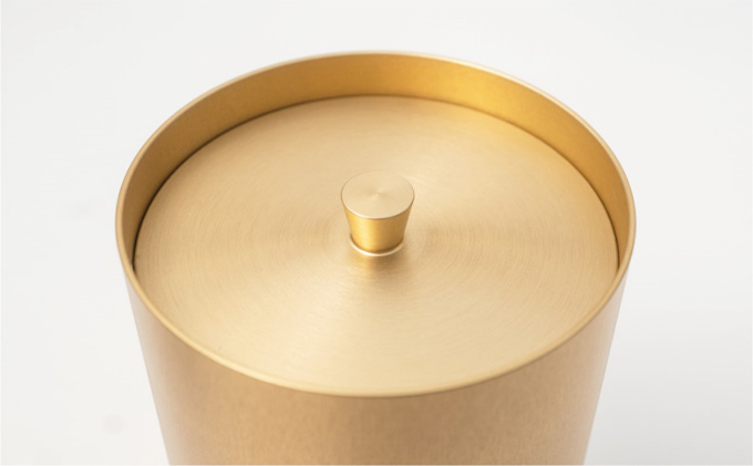 茶筒　キャニスター　canister-S half　金　密閉容器　アルマイト加工商品