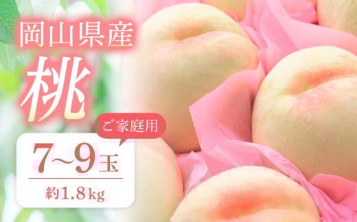 
桃 2025年 先行予約 ご家庭用 おかやま の 桃 約1.8kg（7～9玉） もも モモ 岡山県産 国産 フルーツ 果物
