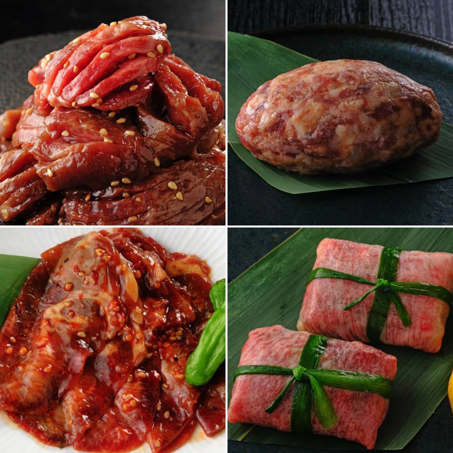 ＜ABCフーズサービス＞「牛タン」4種セット（塩タンねぎ包み・旨辛タン・厚切りタンステーキ・牛タンハンバーグ）計390g