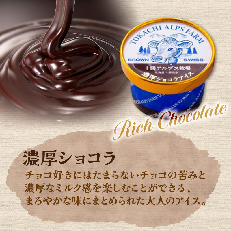 ”希少なブラウンスイス生乳使用” 十勝アルプス牧場 濃厚ショコラアイス6個セット【アイス 濃厚 さっぱり 高たんぱく ソフトクリーム アイスセット チョコアイス ショコラアイス お中元 お歳暮 のし 