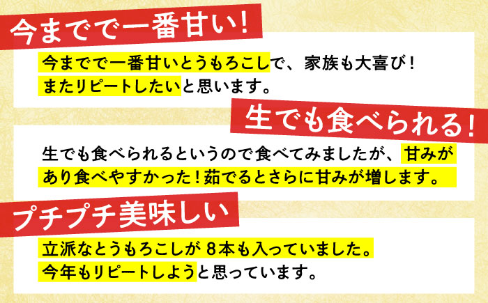 【先行予約】＜2024年6月中旬以降発送>スイートコーン ゴールドラッシュ 8本?10本【八丁屋】とうもろこし [HAO001]