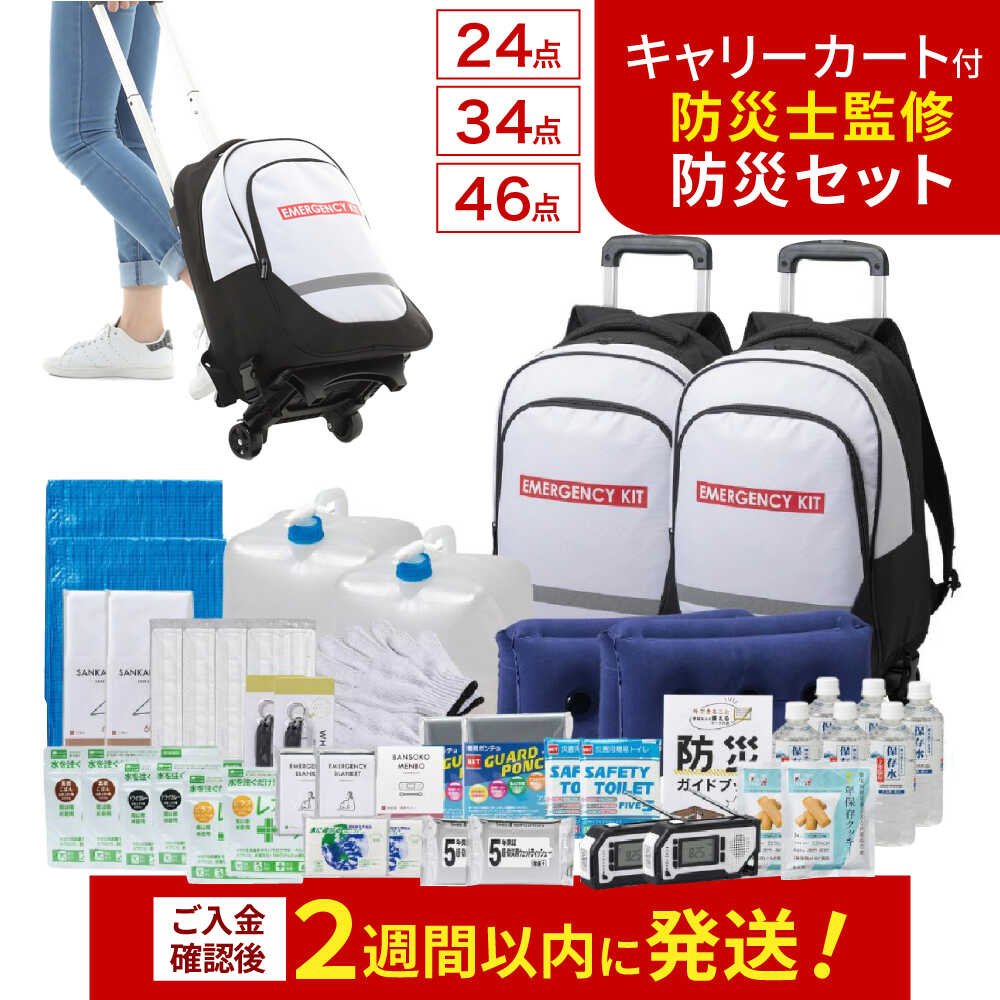 【ふるさと納税】緊急防災セット 防災グッズ 1人用 24点 34点 46点 / 備蓄 地震 防災グッズ / 小浜市 / 岸田産業 [BFDJ002]