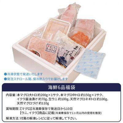 ふるさと納税 いわき市 【毎月定期便】豪華海鮮6品福袋(大トロ・中トロ・無添加ウニ・イクラ・ネギトロ・マグロづけ)全12回 |  | 01