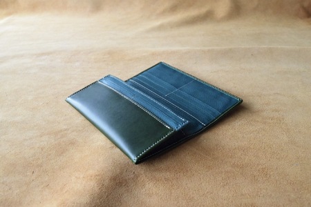 長財布 グリーン×オルテンシア 【 イタリアンレザー 長財布 長財布 長財布 長財布 長財布  】