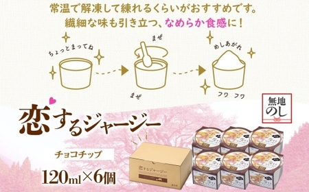 【ジェラート醍醐桜】＜熨斗有＞恋するジャージー チョコチップ 6個セット / 岡山 真庭 醍醐桜 極上スイーツ 濃厚 プレゼント 贈答 デザート ギフト ジャージー牛 ミルク チョコレート ジェラート
