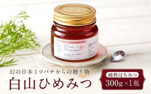 幻の日本ミツバチからの贈り物　純粋はちみつ300ｇ×1瓶　白山ひめみつ  石川 金沢 加賀百万石 加賀 百万石 北陸 北陸復興 北陸支援