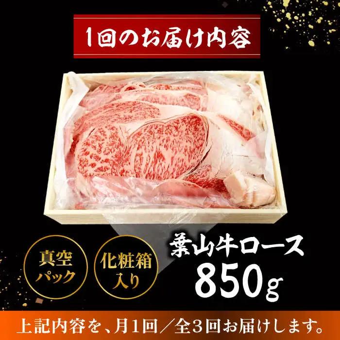 【全3回定期便】【化粧箱入り】葉山牛ロース すき焼きセット(葉山牛ロース850g) ／ 牛肉 和牛 すき焼き 神奈川県[ASAP014]