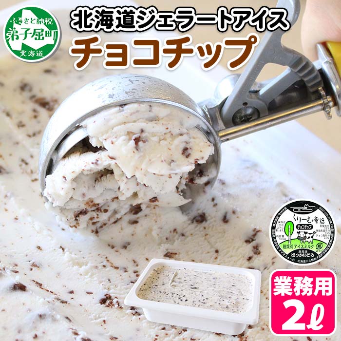 【ふるさと納税】598.くりーむ童話 アイスクリーム チョコチップ ジェラート 2L 業務用 2リットル チョコ アイス ミルク チョコレート いっぱい 牛乳 スイーツ 手作り 贈り物 贈答品 gift ギフト プレゼント お取り寄せ 15000円 北海道 弟子屈町