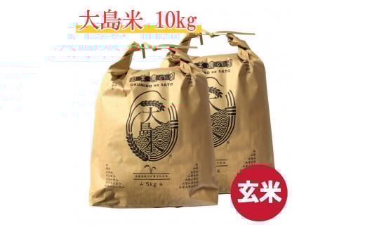 「玄米」大島米10㎏　令和7年産 食品  米 雑穀  玄米 26000円 G0048-25