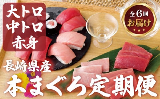 《定期便》長崎県産本まぐろ(大トロ･中トロ･赤身)【6回お届け】