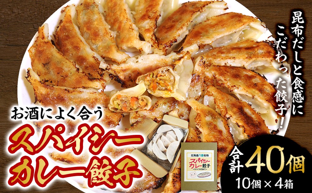 
                  【食感と昆布だしにこだわり】 お酒によく合うスパイシーカレー餃子40個(10個×4箱) | カレー餃子 冷凍餃子 おつまみ グルメ お取り寄せ
                