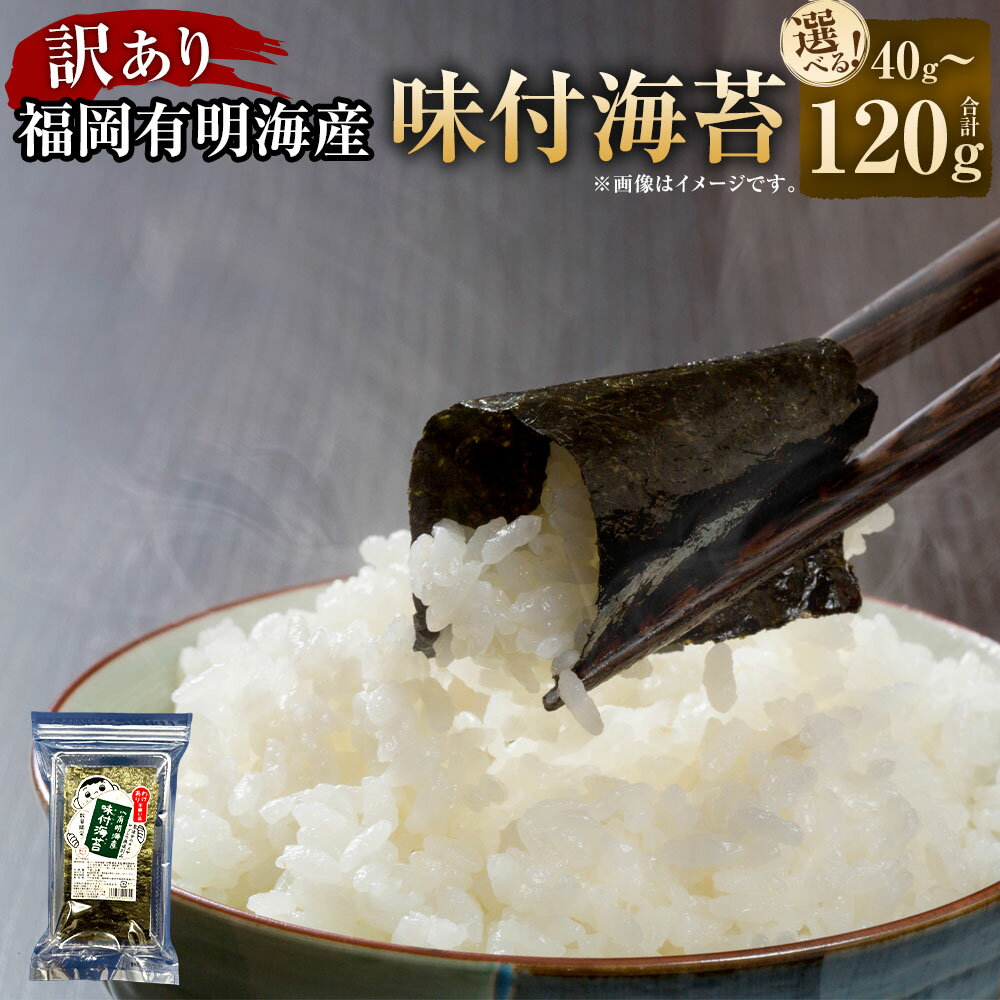 【ふるさと納税】福岡 有明海産のり 訳あり！ 味付海苔 〈選べる内容量〉 20g×2袋 (計約40g) ／ 20g×6袋 (計約120g) 海苔 あじのり ごはんのお供 おにぎり おやつ おつまみ 手巻き寿司 朝ごはん 有明海産 傷 不揃い 福岡県 大任町 送料無料