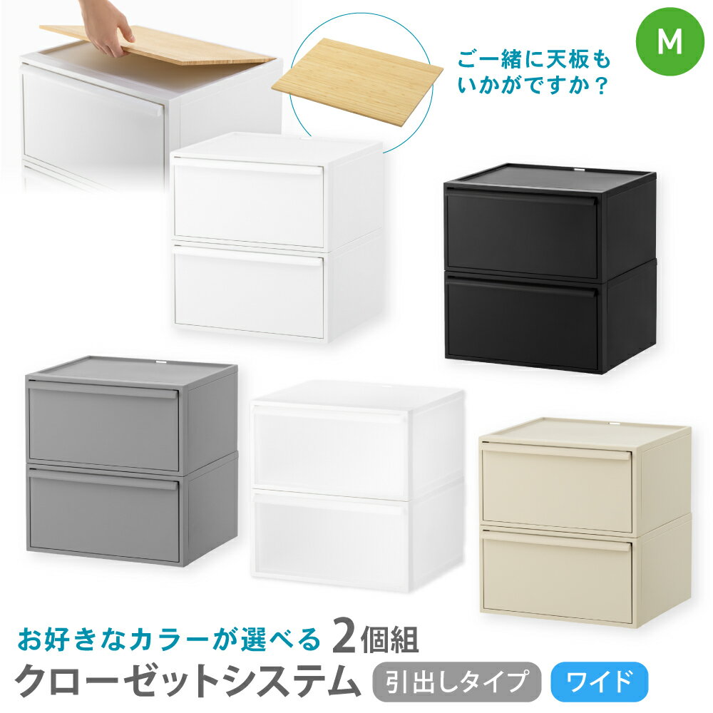 【ふるさと納税】クローゼットシステム ワイド引出し（M） 2個組 CS-WD2 2P (5色からお好きなカラーが選べる) / ホワイト オール ホワイト オールブラック オールグレー ベージュ 竹製天板 ナチュラル CS-P15 クローゼット 収納 ライクイット like-it 奈良県 葛城市