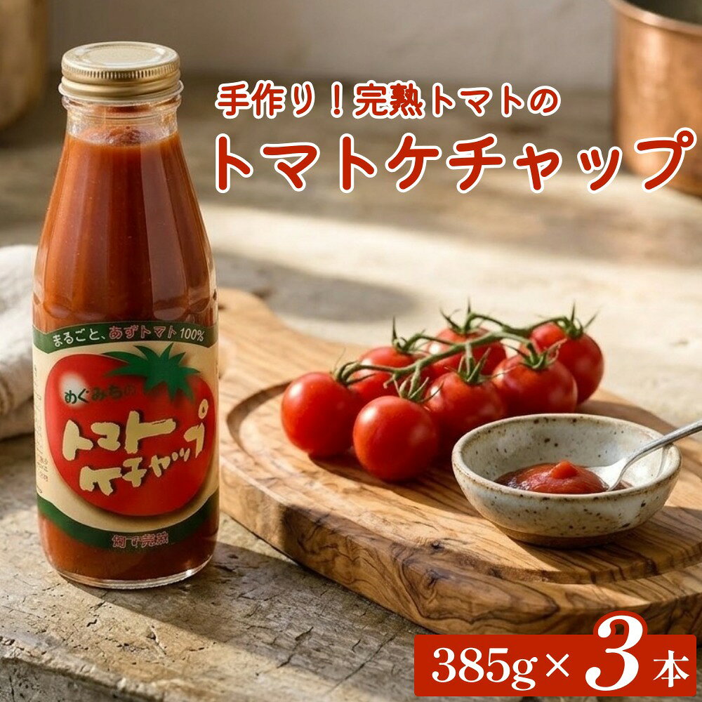 【ふるさと納税】トマトケチャップ 3本セット 385g×3本 完熟トマト 大分県 竹田市