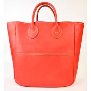 栃木レザー使用｜ソフトな手触り 本革 A4対応トートバッグ｜Tote bag 03 M｜レッド｜minca（全7色）