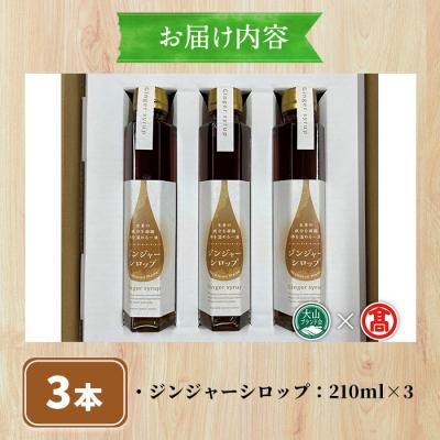ふるさと納税 境港市 <日南トマト加工>ジンジャーシロップ3本セット |  | 01