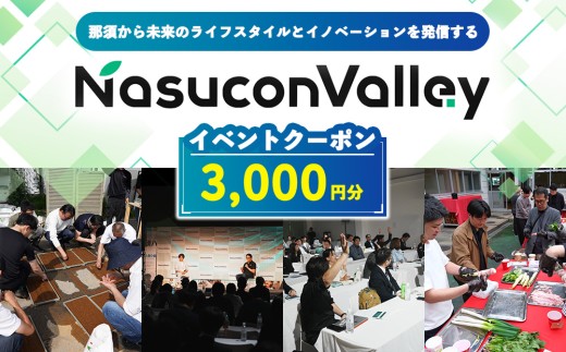 ナスコンバレー 協議会 イベントチケット 3,000円分〔B-145〕