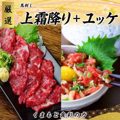 ふるさと納税 人吉市 【馬刺し】熊本直送　ブロック肉　霜降り500g・ユッケ200g　合計700gセット(人吉市)
