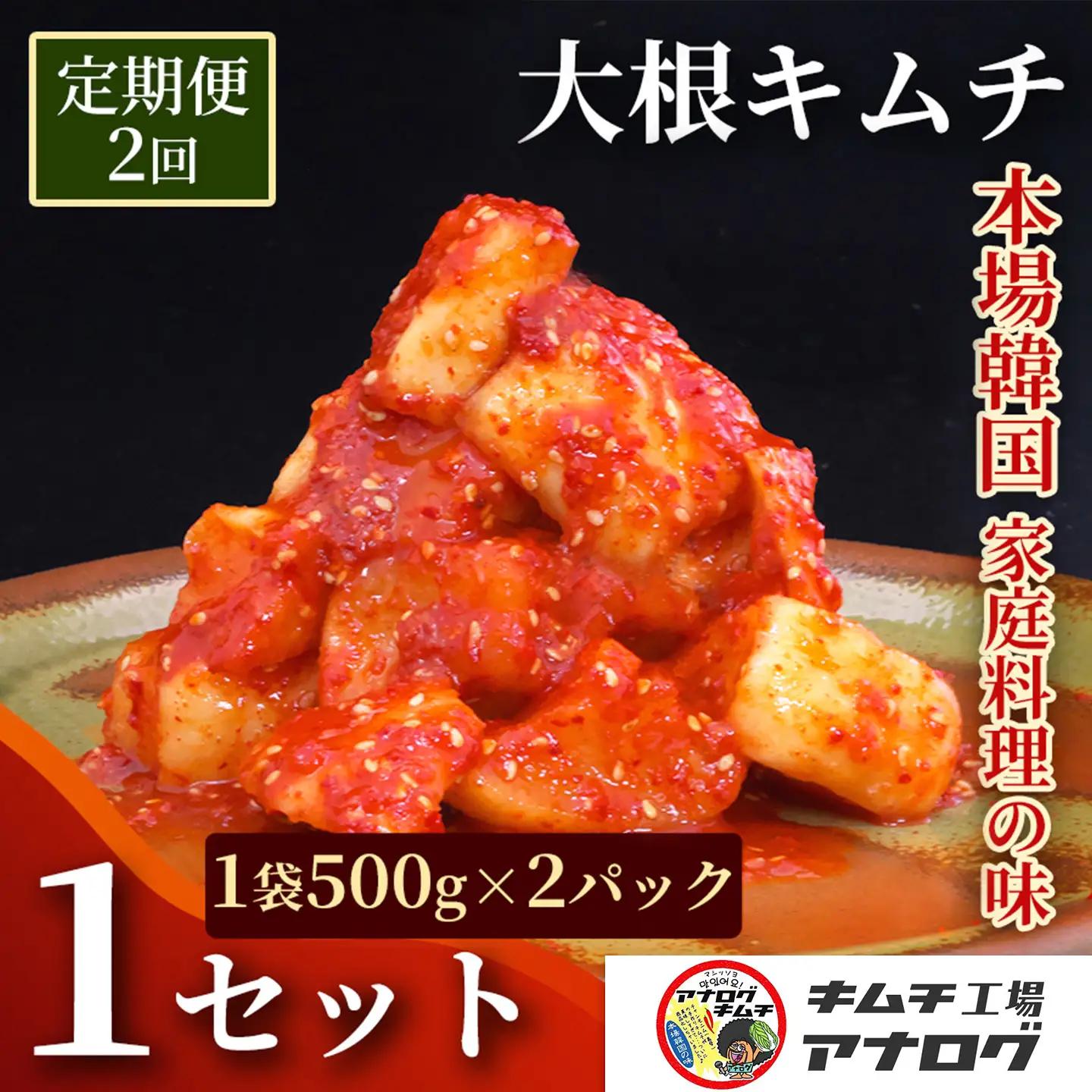 【2カ月定期便】発酵旨味の大根カクテキキムチ(500g×2パック)(H104227)